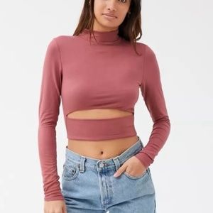 Urban Outfitters Maxine Cutout Mock Neck Top - Size S